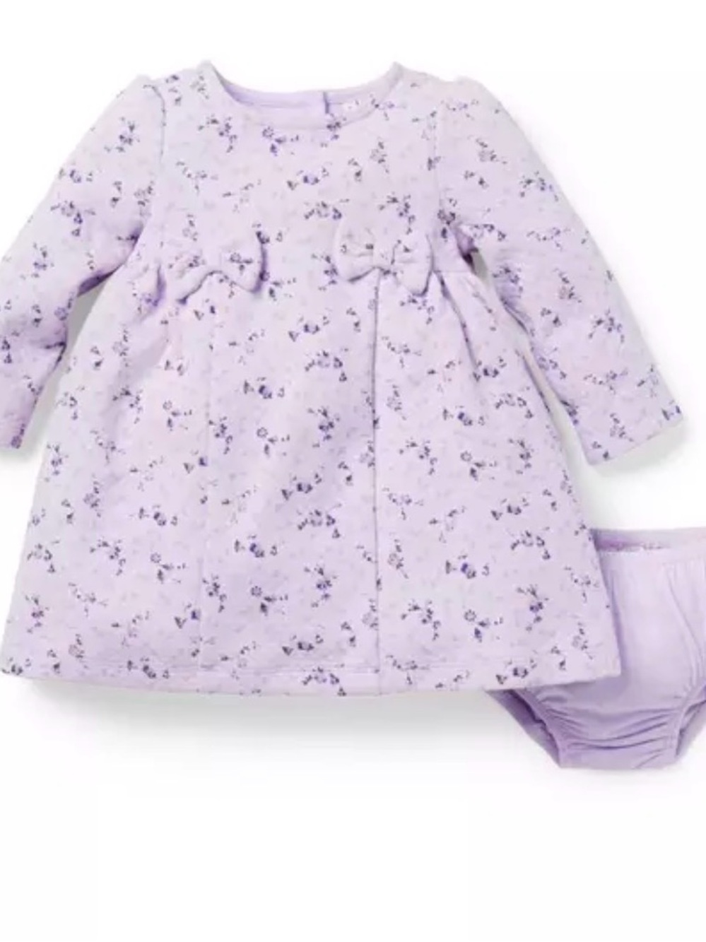 Janie and jack Baby Floral Quilted Dress with Bloomers - Light Lavender
